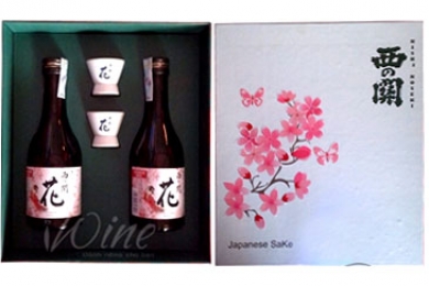 Sake Nishino Seki Hana Gift - 2 chai 300ml 1%ABV